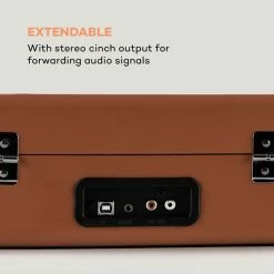 Auna Multimedia [second Choix] Peggy Sue Platine Vinyle Rétro -Multimedia Soldes Boutique 10027040 uk 0005 logo Auna Peggy Sue Retro Plattenspieler LP USB braun