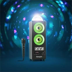 Auna Multimedia [second Choix] DiscoStar Green Enceinte Bluetooth -Multimedia Soldes Boutique 10028849 0003 ambiente2 auna DiscoStar Green Bluetooth Lautsprecher reedit v2