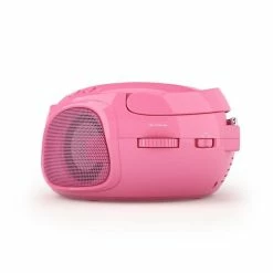 Auna Lecteurs CD & MP3 Roadie CD Boombox -Multimedia Soldes Boutique 10029815 yy 0006 titel side auna Roadie Boombox CD AM FM Radio USB BT pink