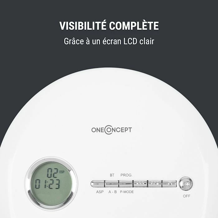 OneConcept Lecteurs CD & MP3 CDC 100MP3 Discman Lecteur CD MP3 & écouteurs LCD ASP- Blanc 7 OneConcept Lecteurs CD & MP3 CDC 100MP3 Discman Lecteur CD MP3 & écouteurs LCD ASP- Blanc – Image 5