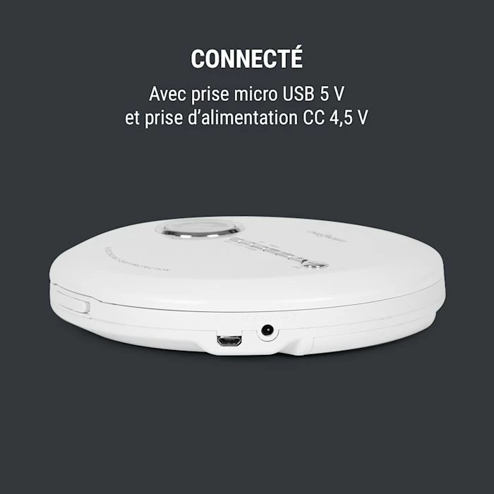 OneConcept Lecteurs CD & MP3 CDC 100MP3 Discman Lecteur CD MP3 & écouteurs LCD ASP- Blanc 8 OneConcept Lecteurs CD & MP3 CDC 100MP3 Discman Lecteur CD MP3 & écouteurs LCD ASP- Blanc – Image 6