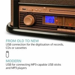 Auna Multimedia Belle Epoque 1908 Chaîne Stéréo Rétro -Multimedia Soldes Boutique 10031957 yy 0005 logo auna Belle Epoque 1908 Retro Stereoanlage