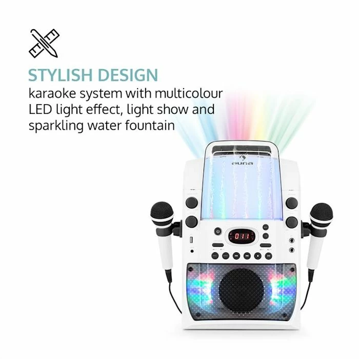 Auna Lecteurs & Chaînes Karaoké Kara Kit Liquida BT Gris + Dazzl Mic – Image 2